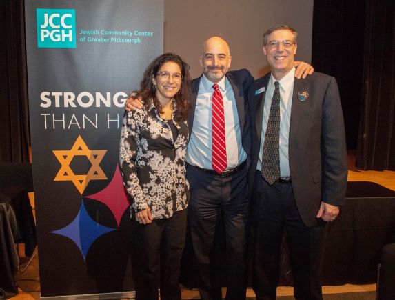 Ivy Harlev, Executive Director of Siegel JCC; Doron Krakow, President & CEO of JCC Association; and Brian Schreiber, President & CEO of JCC Pittsburgh 